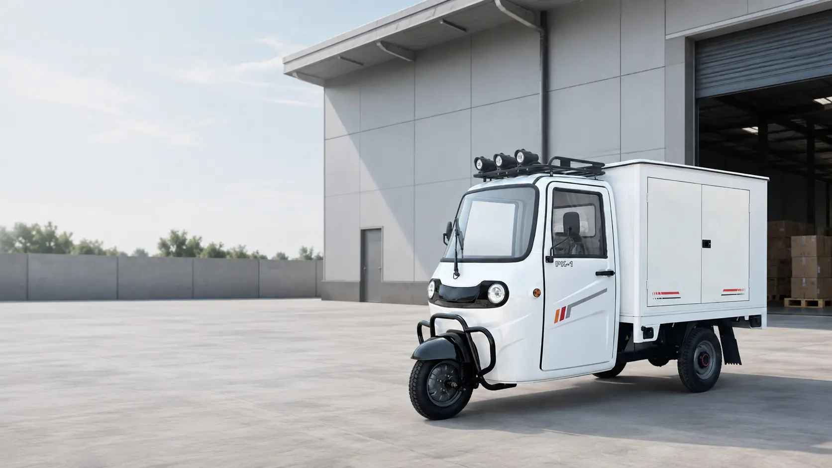 Electric Cargo Tricycles LoadVolt PK-1 enclosed electric cargo tricycle for last-mile delivery and fleet operations